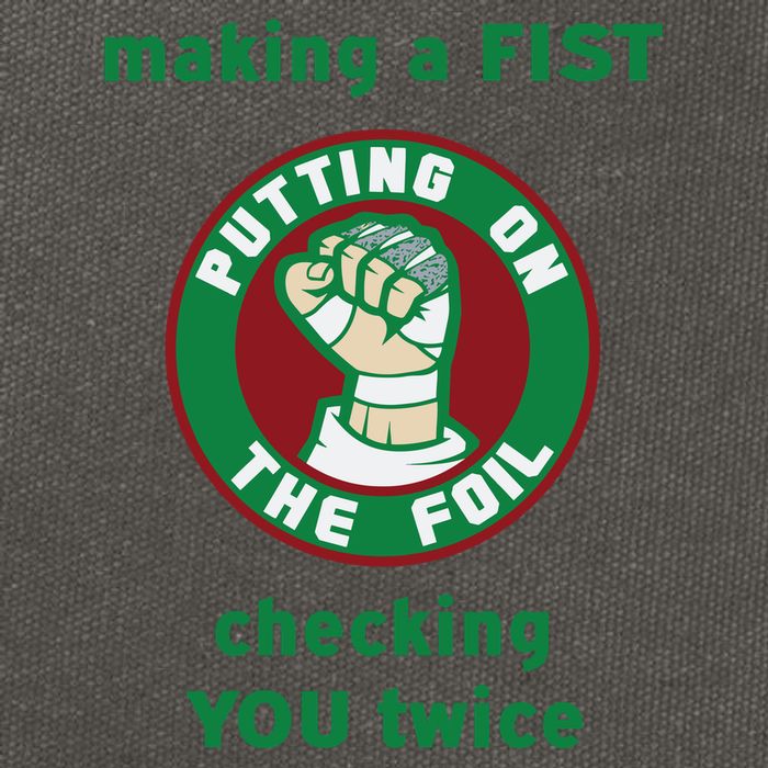 Making A Fist Putting On The Foil Checking You Twice Cotton Canvas Backpack