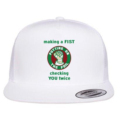 Making A Fist Putting On The Foil Checking You Twice Flatbill Hat