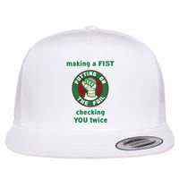 Making A Fist Putting On The Foil Checking You Twice Flatbill Hat
