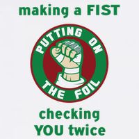 Making A Fist Putting On The Foil Checking You Twice Flatbill Hat