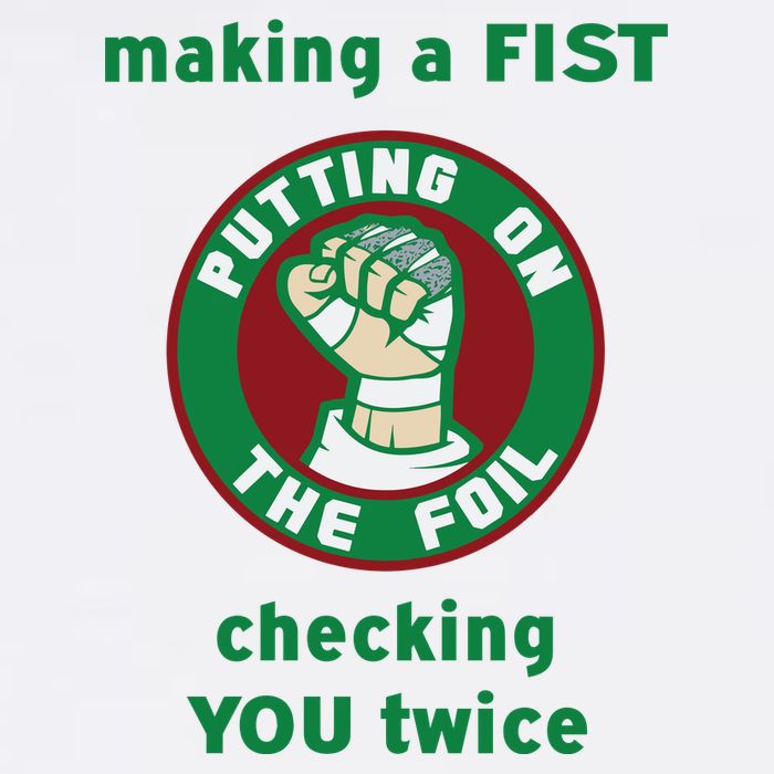 Making A Fist Putting On The Foil Checking You Twice Flatbill Hat