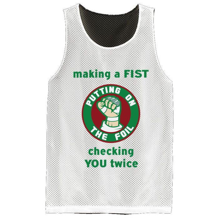 Making A Fist Putting On The Foil Checking You Twice Mesh Reversible Basketball Jersey Tank