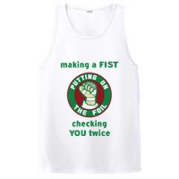 Making A Fist Putting On The Foil Checking You Twice PosiCharge Competitor Tank