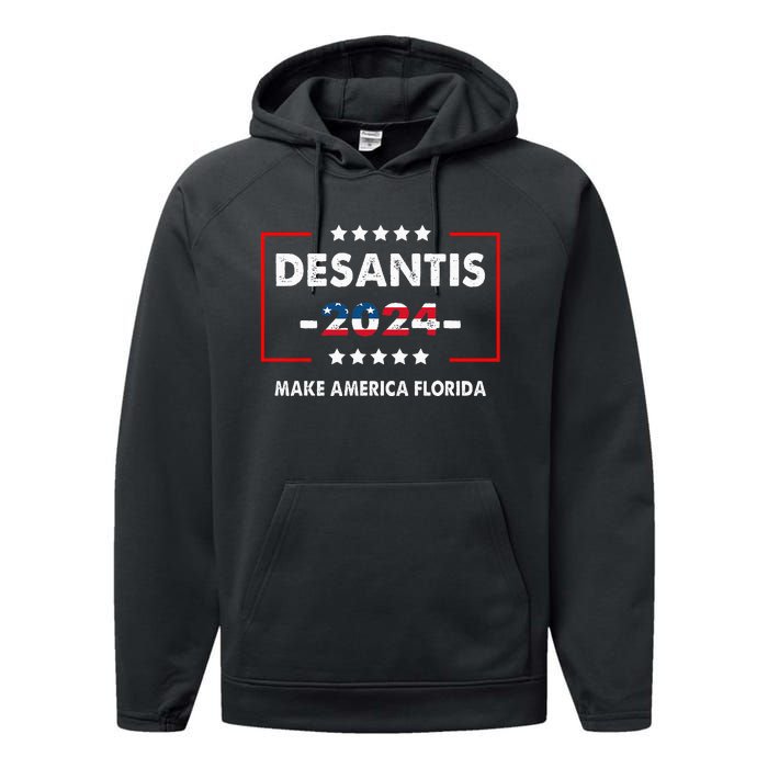 Make America Florida DeSantis 2024 Election Performance Fleece Hoodie