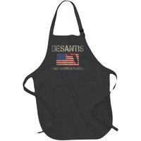 Make America Florida, DeSantis 2024 Election Vintage US Flag Full-Length Apron With Pockets