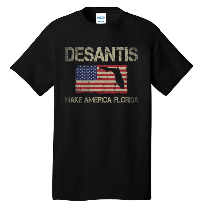 Make America Florida, DeSantis 2024 Election Vintage US Flag Tall T-Shirt