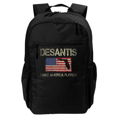 Make America Florida, DeSantis 2024 Election Vintage US Flag Daily Commute Backpack