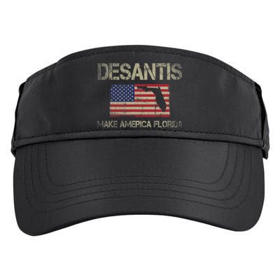 Make America Florida, DeSantis 2024 Election Vintage US Flag Adult Drive Performance Visor