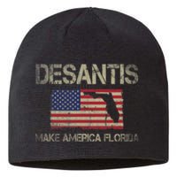 Make America Florida, DeSantis 2024 Election Vintage US Flag Sustainable Beanie