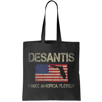 Make America Florida, DeSantis 2024 Election Vintage US Flag Tote Bag