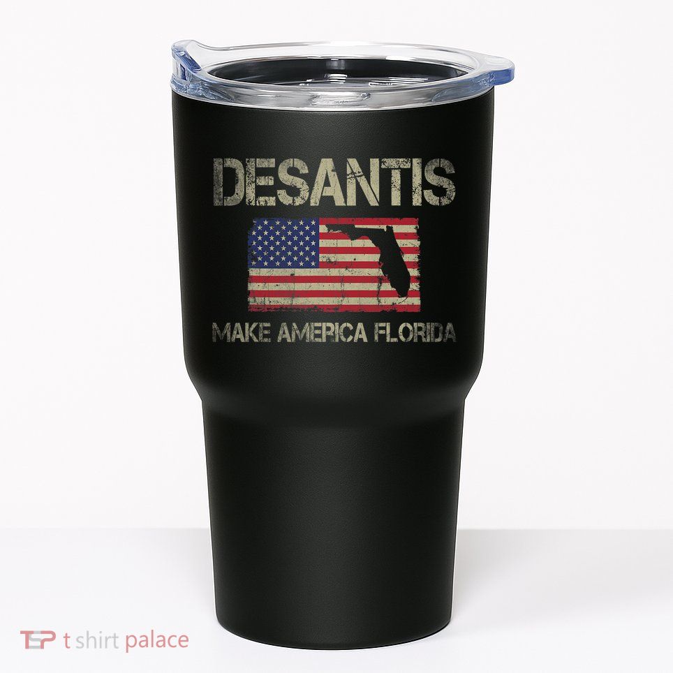 Make America Florida, DeSantis 2024 Election Vintage US Flag Tumbler