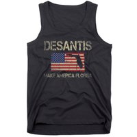 Make America Florida, DeSantis 2024 Election Vintage US Flag Tank Top