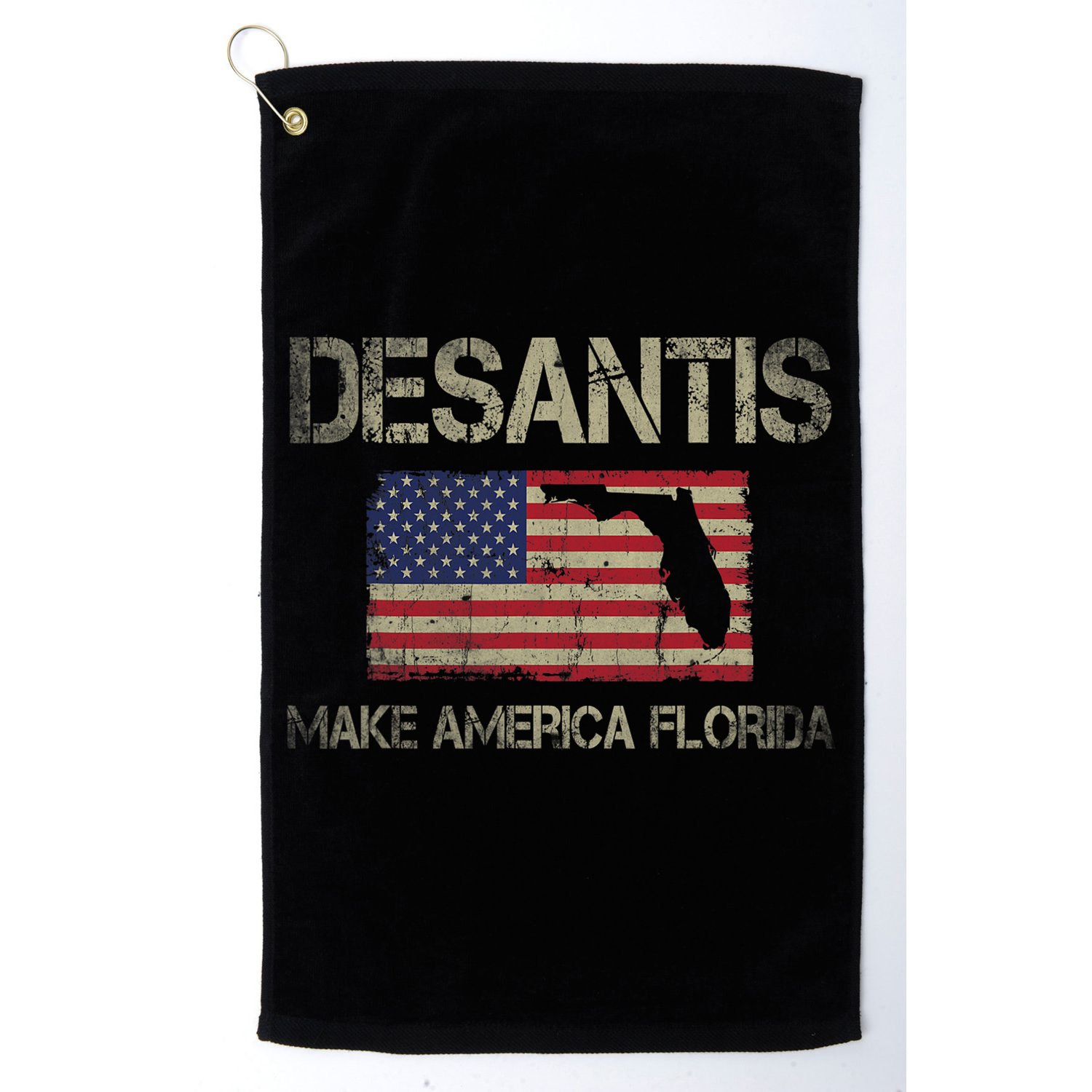 Make America Florida, DeSantis 2024 Election Vintage US Flag Golf Towel