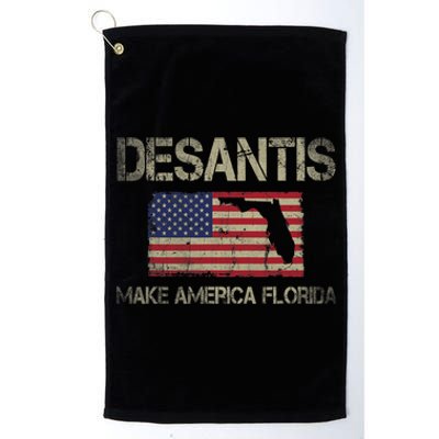 Make America Florida, DeSantis 2024 Election Vintage US Flag Platinum Collection Golf Towel