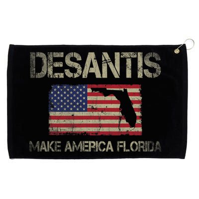 Make America Florida, DeSantis 2024 Election Vintage US Flag Grommeted Golf Towel