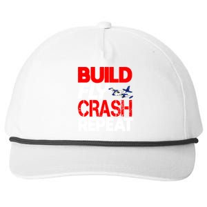 Model Airplane Funny Hobby Christmas Gift Build Crash Repeat Gift Snapback Five-Panel Rope Hat