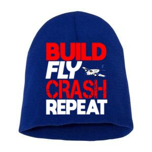 Model Airplane Funny Hobby Christmas Gift Build Crash Repeat Gift Short Acrylic Beanie