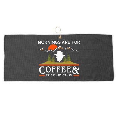 Mornings Are For Coffee And Contemplation Large Microfiber Waffle Golf Towel