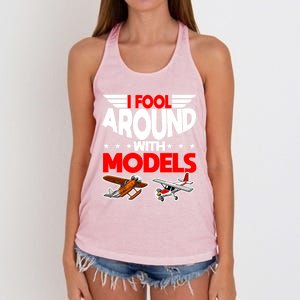 Model Airplane Funny Rc Pilot Around Models Christmas Gift Meaningful Gift Women's Knotted Racerback Tank