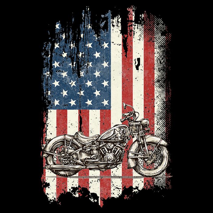 Motorcycle American Flag Distressed Vintage Biker Patriotic Bag