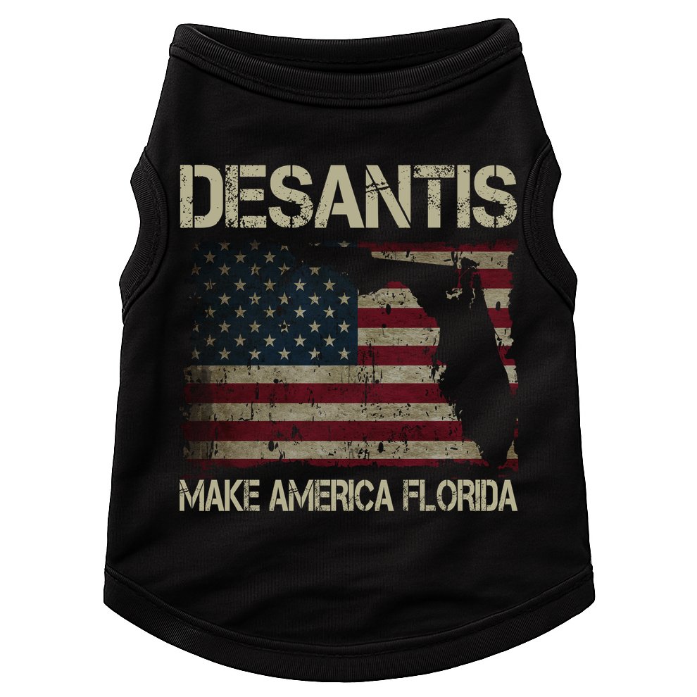 Make America Florida DeSantis 2024 Election Vintage Us Flag Doggie Tank