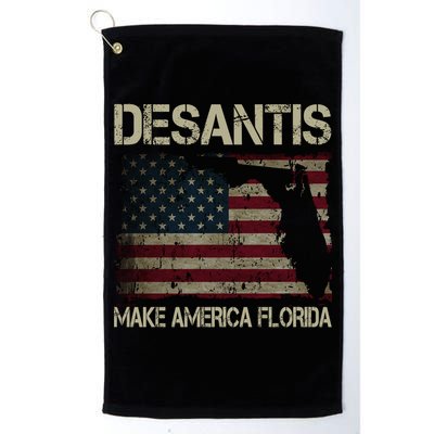 Make America Florida DeSantis 2024 Election Vintage Us Flag Golf Towel