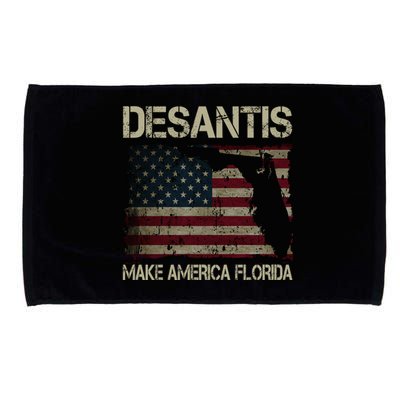 Make America Florida DeSantis 2024 Election Vintage Us Flag Microfiber Hand Towel