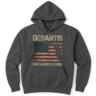 Make America Florida DeSantis 2024 Election Vintage Us Flag Hoodie