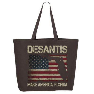 Make America Florida DeSantis 2024 Election Vintage Us Flag 25L Jumbo Tote