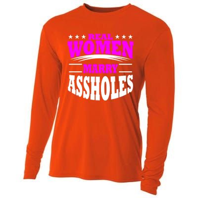 Marry Assholes Funny Gag Gift For Wife From Husband Cooling Performance Long Sleeve Crew