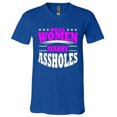 Marry Assholes Funny Gag Gift For Wife From Husband V-Neck T-Shirt