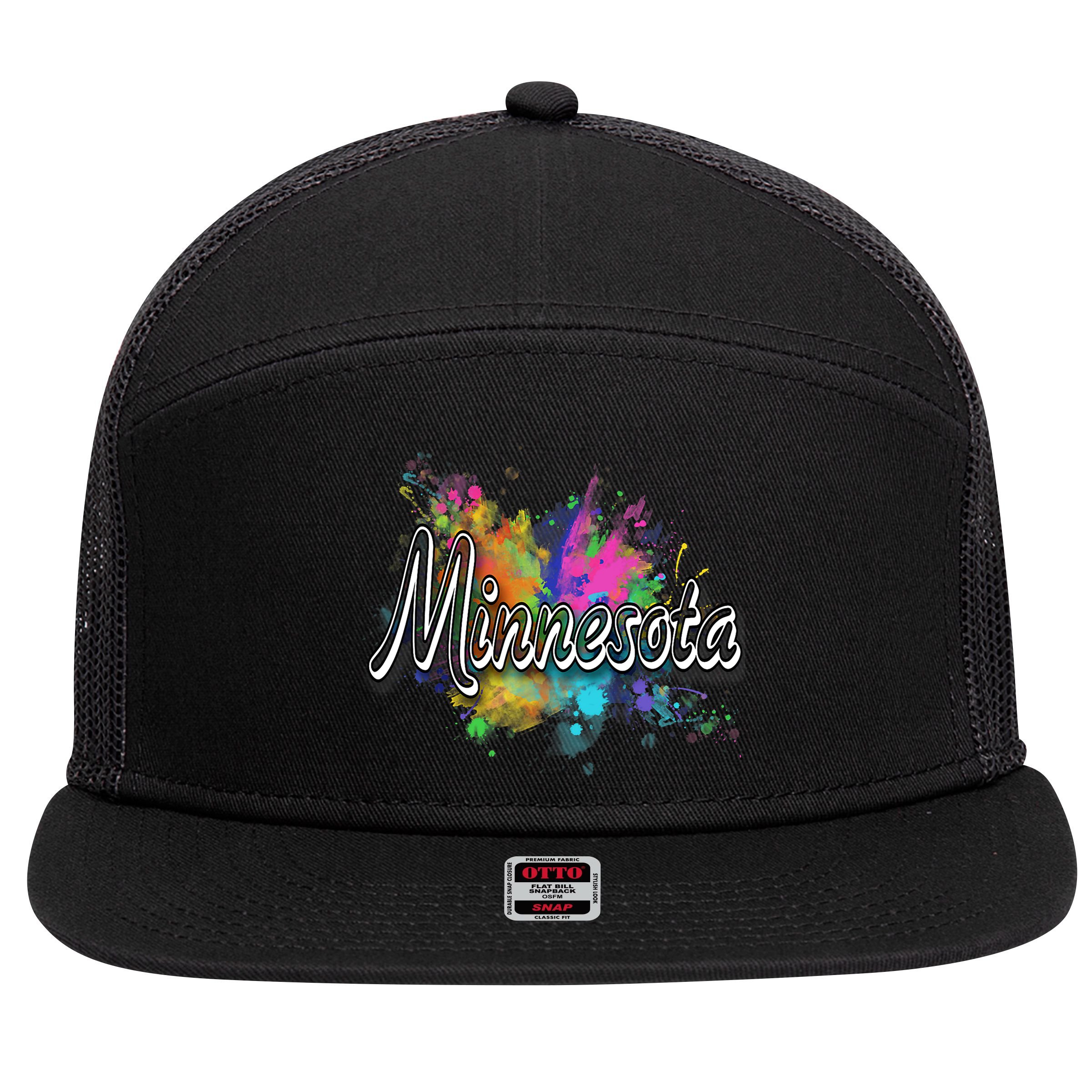 Minnesota Apparel For Men Women 7 Panel Mesh Trucker Snapback Hat
