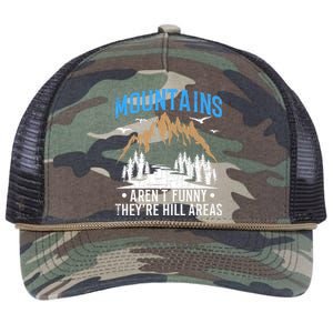 Mountains Arent Funny Hill Areas Funny Hiker Hiking Graphic Retro Rope Trucker Hat Cap