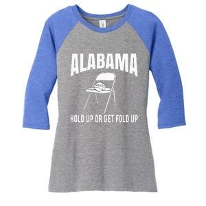 Montgomery Alabama Fiver Boat Brawl Folding Chair Women's Tri-Blend 3/4-Sleeve Raglan Shirt