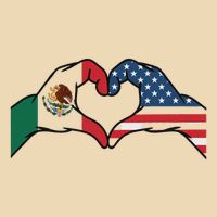 Mexican American Flag Print Heart Hands Love Mexico Usa Zip Tote Bag