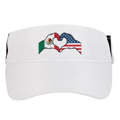 Mexican American Flag Print Heart Hands Love Mexico Usa Adult Drive Performance Visor