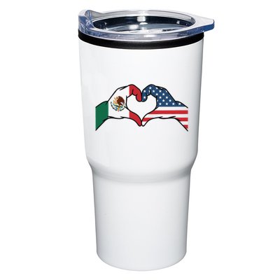 Mexican American Flag Print Heart Hands Love Mexico Usa Tumbler