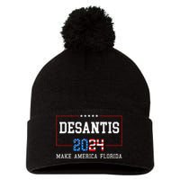 Make America Florida DeSantis 2024 Pom Pom 12in Knit Beanie