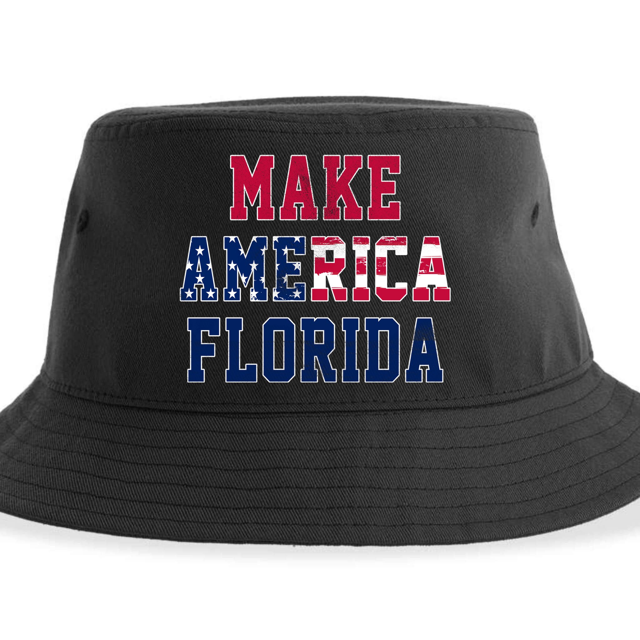 Make America Florida, Desantis 2024 Election Funny Sarcastic Sustainable Bucket Hat