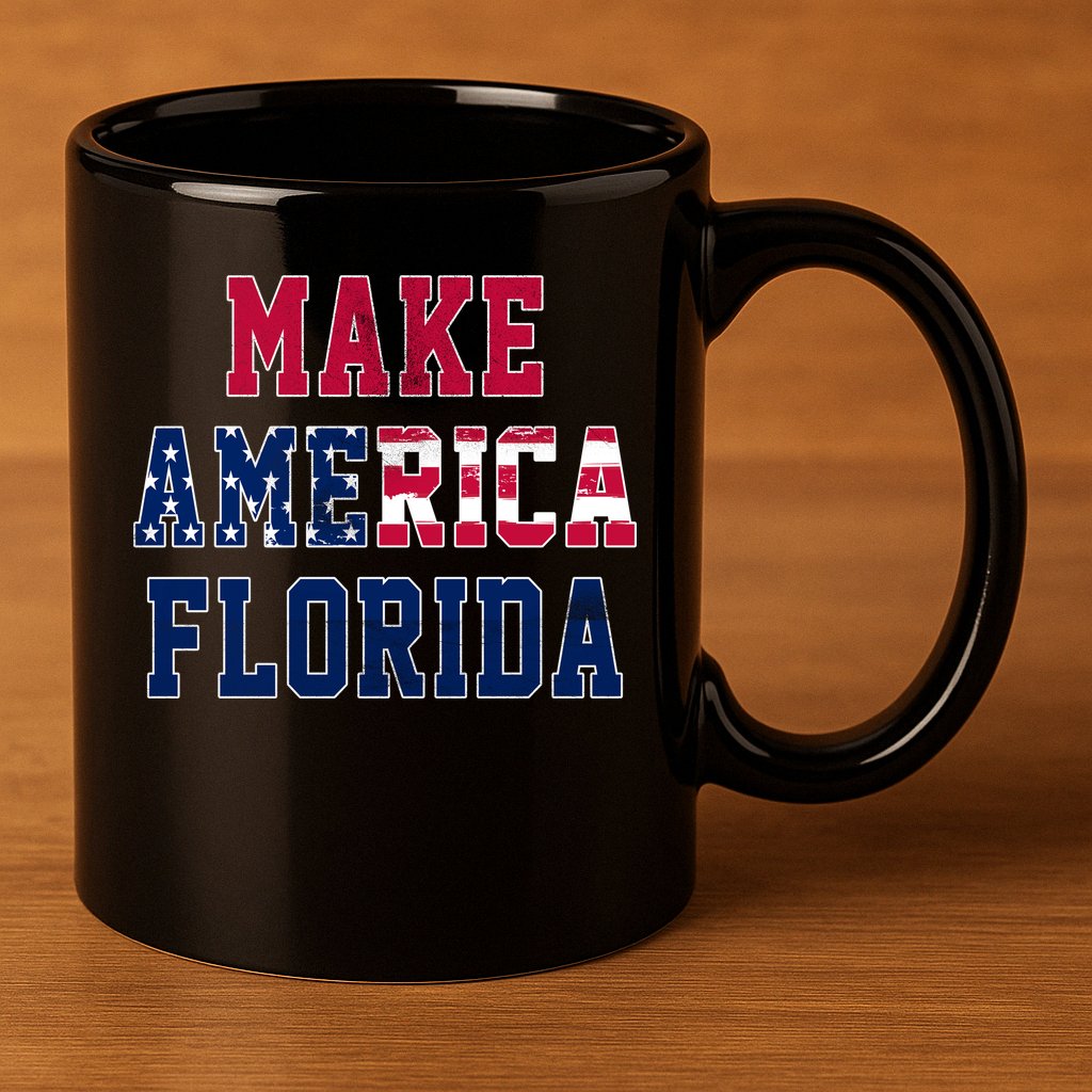 Make America Florida, Desantis 2024 Election Funny Sarcastic 11oz C Handle Ceramic Mug