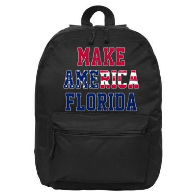 Make America Florida, Desantis 2024 Election Funny Sarcastic 16 in Basic Backpack