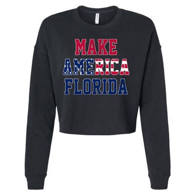 Make America Florida, Desantis 2024 Election Funny Sarcastic Cropped Pullover Crew