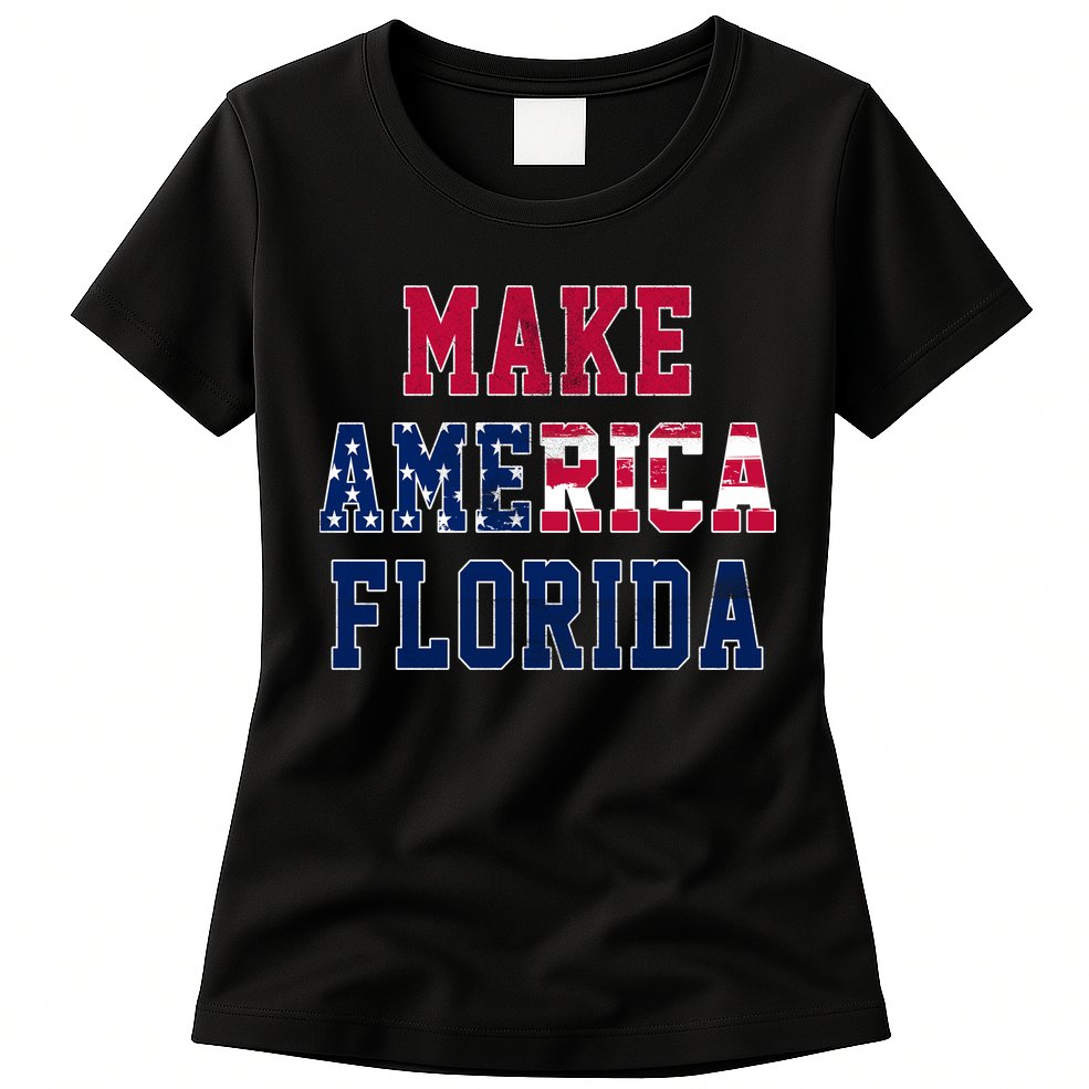 Make America Florida, Desantis 2024 Election Funny Sarcastic Womens T-Shirt