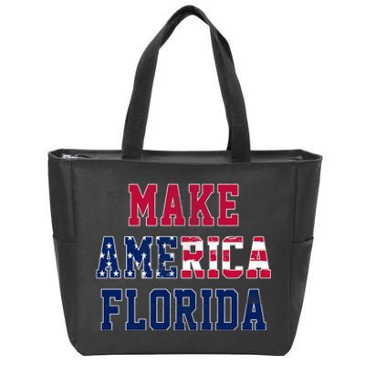 Make America Florida, Desantis 2024 Election Funny Sarcastic Zip Tote Bag