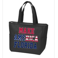 Make America Florida, Desantis 2024 Election Funny Sarcastic Zip Tote Bag