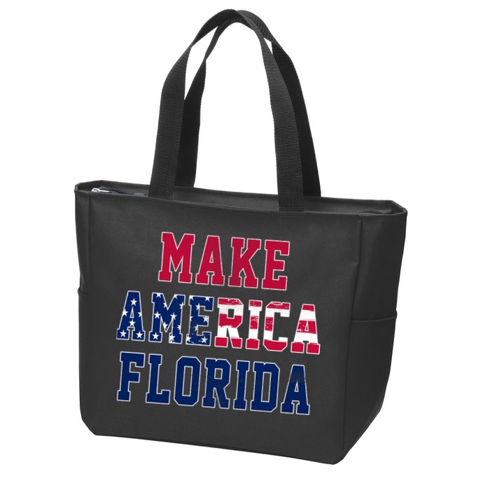 Make America Florida, Desantis 2024 Election Funny Sarcastic Zip Tote Bag