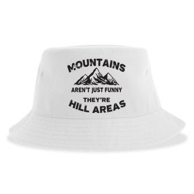 Mountains Arent Funny Theyre Hill Areas Dad Joke Word Pun Sustainable Bucket Hat