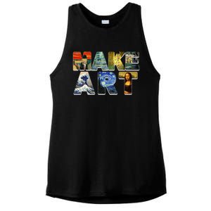 MAKE ART Funny Artist Artistic Humor Famous Paintings Ladies PosiCharge Tri-Blend Wicking Tank