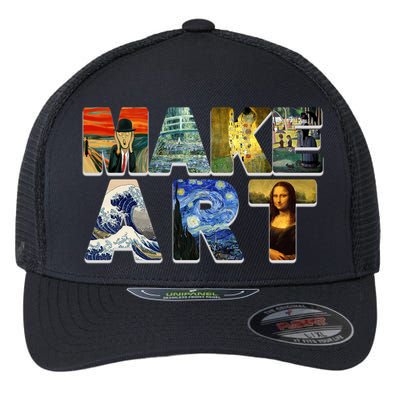 MAKE ART Funny Artist Artistic Humor Famous Paintings Flexfit Unipanel Trucker Cap