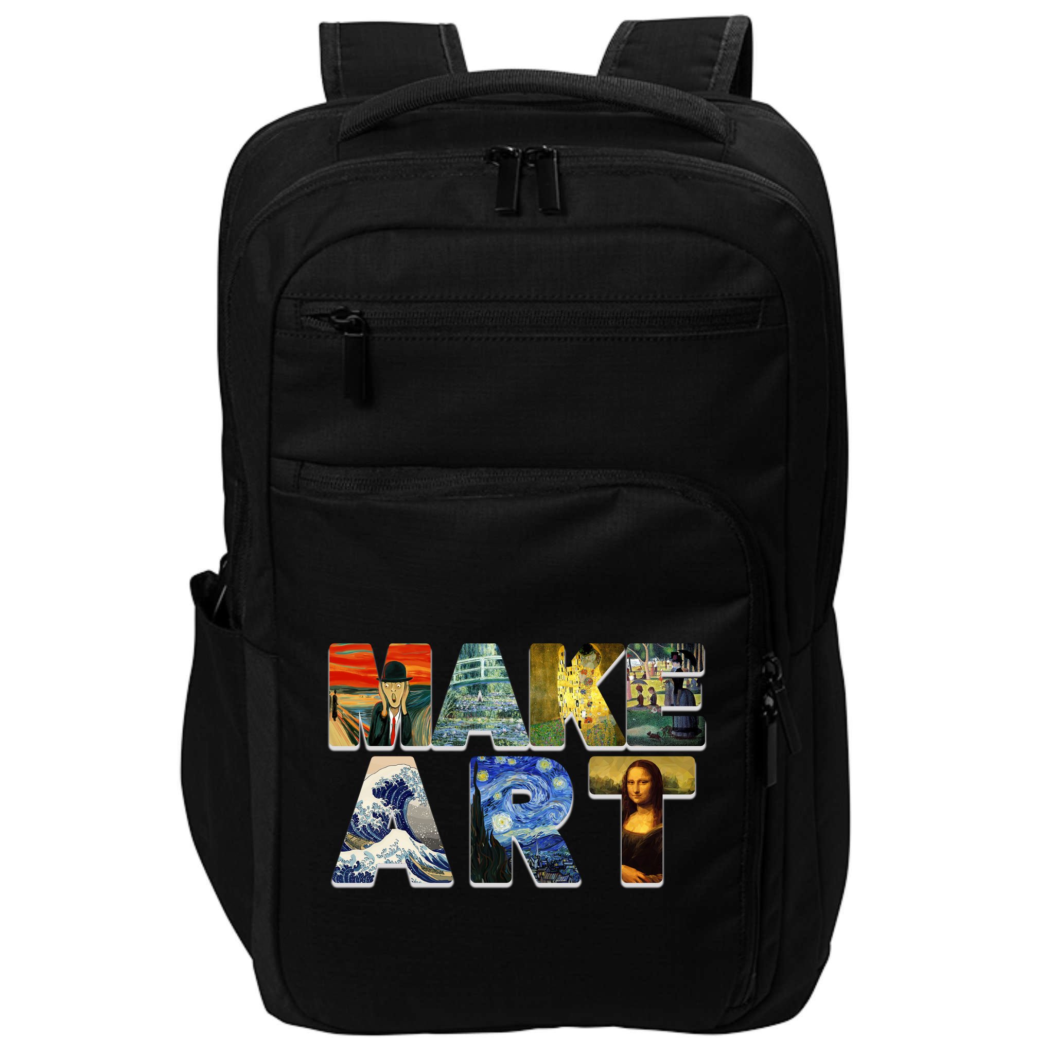 MAKE ART Funny Artist Artistic Humor Famous Paintings Impact Tech Backpack